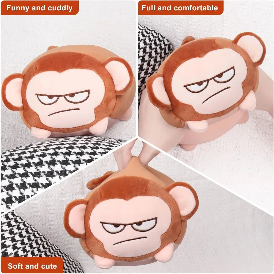 Achwishap Monkey Plush Toy – Fluffy Stuffed Animal Doll, Soft Hugging Pillow, Throw Plushie Cushion for Kids & Home Decor