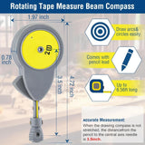 A6 Drawing & Measurement Tool Set – Beam Compass, 56ft Tape Measure & Pencil Leads for Precise Circles and Lines