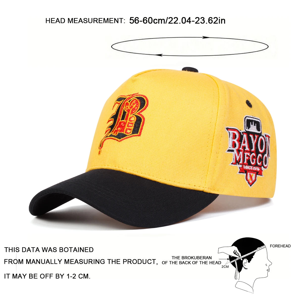 Unisex Gothic Letter "B" Embroidery Baseball Cap – Adjustable Outdoor Casual Hat with Sun Protection