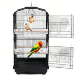 59" Rolling Bird Cage – Spacious Home with Stand & Pull-Out Tray for Cockatiels, Parakeets, Finches & Canaries