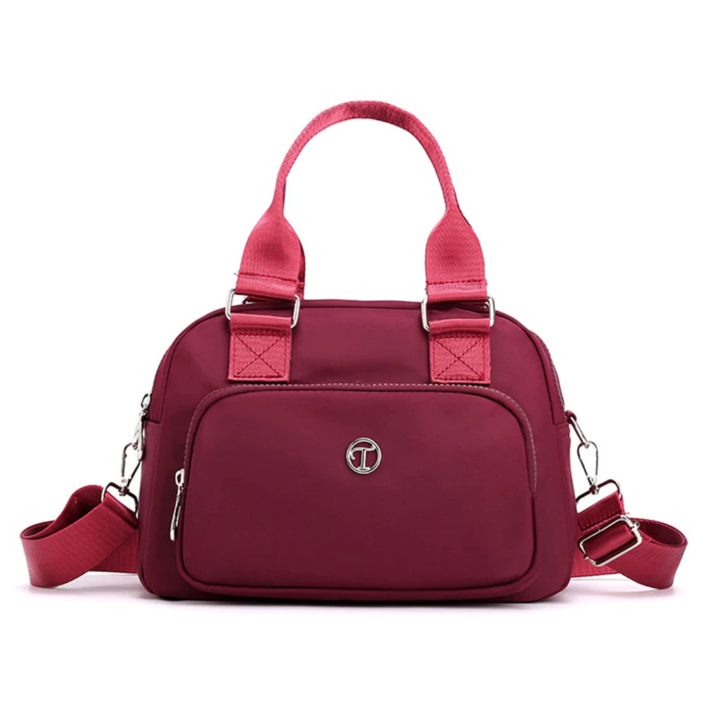 Women’s Solid Color Nylon Crossbody Bag – Large-Capacity Casual Messenger Shoulder Tote with Adjustable Strap for Travel & Weekend Use