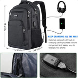 PAUDE 15.6" Laptop Backpack – School & College Bookbag for Men & Women | USB Charging Student Travel Daypack
