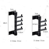 Vertical Swivel Hook Rack with 4 Rotatable Arms – Wall-Mounted Metal Towel & Accessory Organizer