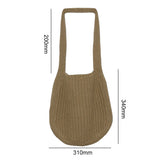 Wool-Knitted Shoulder Shopping Bag for Women – Vintage Cotton Cloth Tote, Large Crochet-Style Shopper Handbag