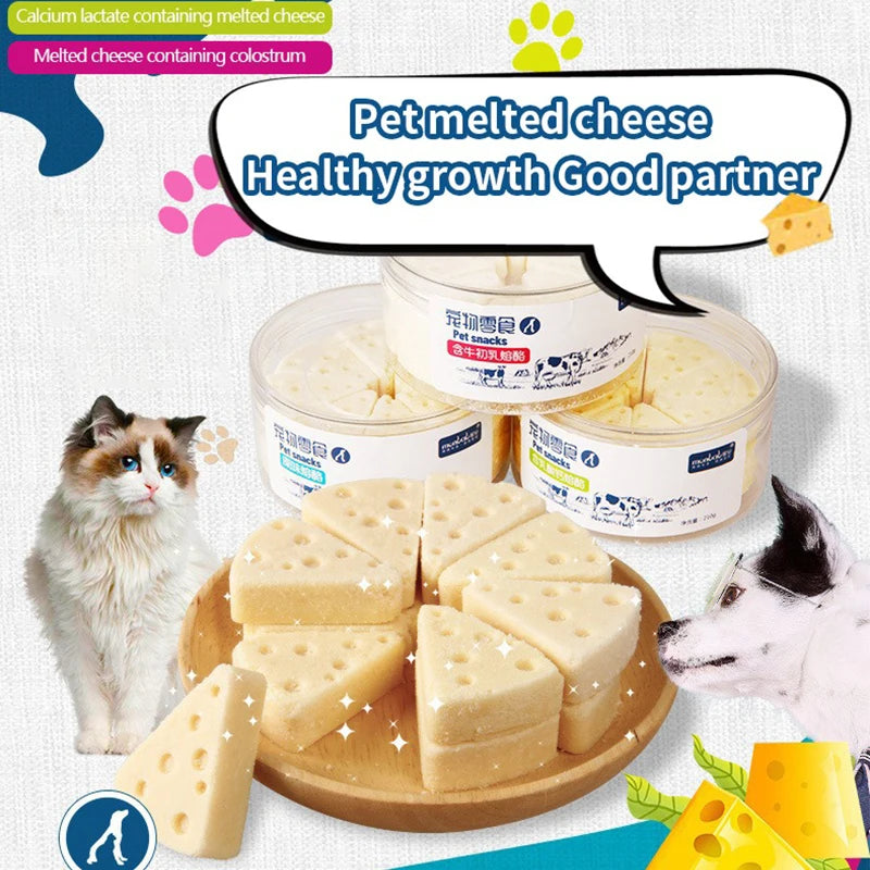 Freeze-Dried Cheese Pet Snacks – Calcium & Probiotic Milk Tablets for Cats & Dogs, Digestive & Nutritional Support
