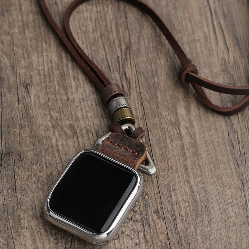 Leather Strap for Apple Watch – Bracelet Style Band for Ultra & Series 2–8, Compatible with 38/40/41/42/44/45/49mm Models