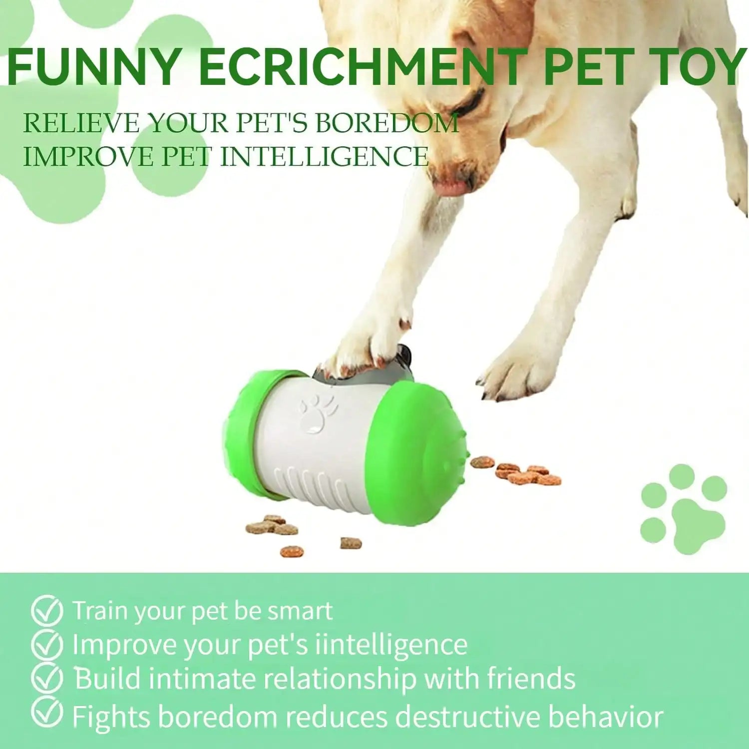 Rocking Bear Snack-Dispensing Dog Toy – Interactive Food Dispenser & Tumbler Feeder for Dogs & Cats