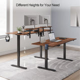 Electric Standing Desk with Dual Adjustable Monitor Shelves – Sit-Stand Desk with Memory Controller & Adjustable Height
