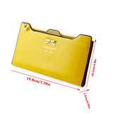 Women’s PU Leather Long Wallet – Cute Bowknot Clutch with Zipper, Multi-Card Slots, Coin Purse & Phone Holder