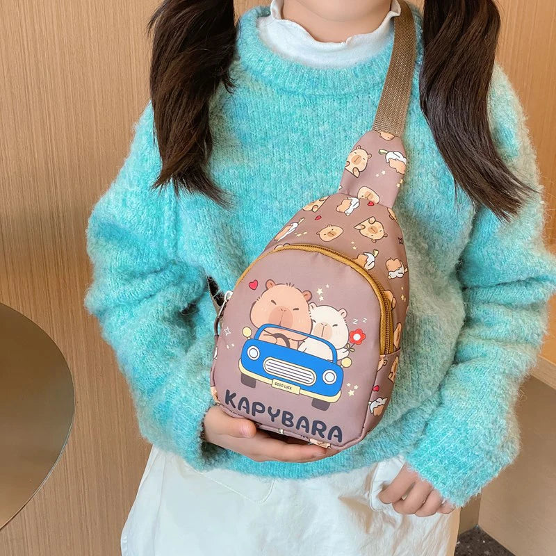 Capybara Doll Crossbody Bag – Adorable Kawaii Chest Pouch for Kids
