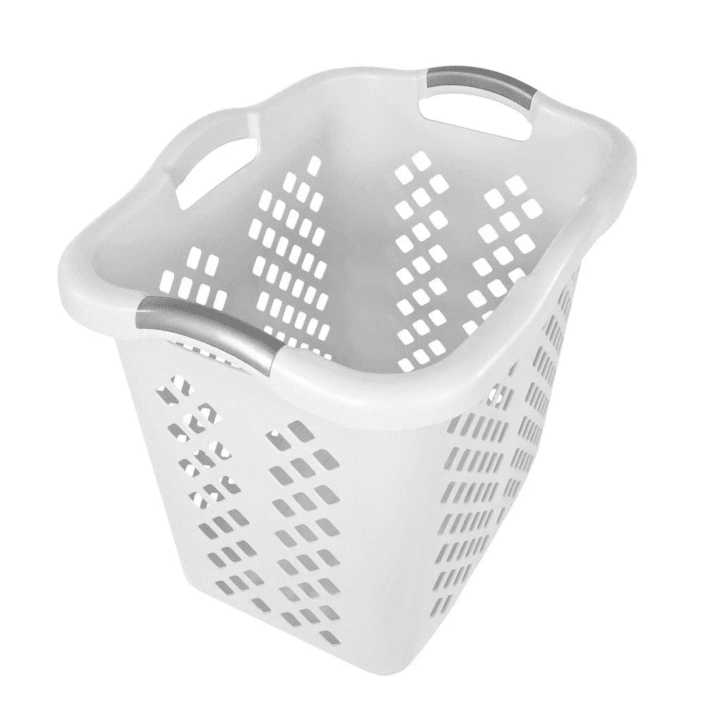 2 Bushel Plastic Laundry Basket with 4 Handles – Durable Ventilated Storage for Clothes, Toys & Sports Gear