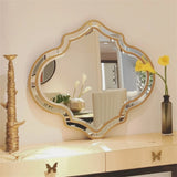 Large Gold Wall Mirror – Luxury Golden Rim Glass Frame Accent Mirror for Living Room, Hallway & Modern Home Décor
