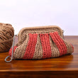 Handmade Straw Cloud Clutch – Woven Dumpling-Style Designer Pouch for Women, Outdoor Travel & Summer Fashion