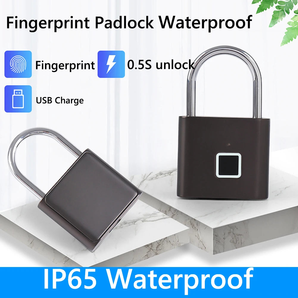 Smart Fingerprint Padlock with Tuya APP – Waterproof Portable Anti-Theft Keyless Lock