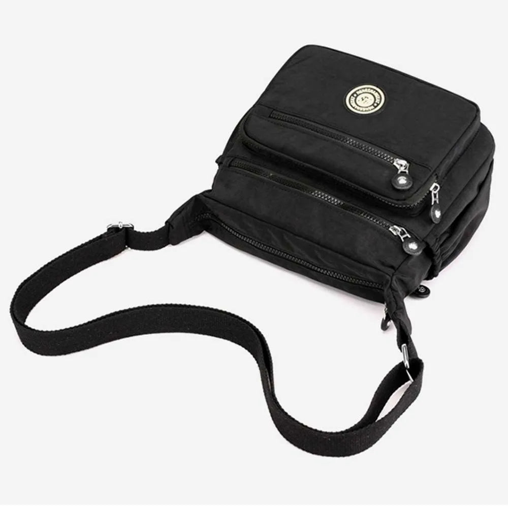 Women’s Nylon Waterproof Crossbody Bag — Multi-Pocket Travel Messenger & Shoulder Purse
