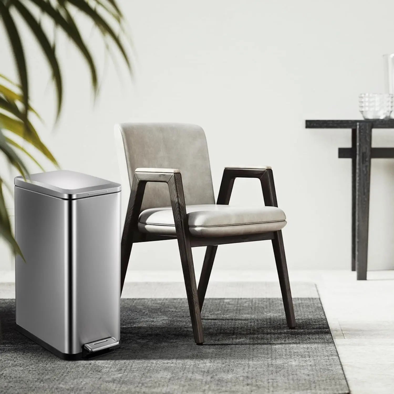 13 Gallon Stainless Steel Step Trash Can – Soft-Close Lid, Fingerprint-Proof Finish, Kitchen & Living Room