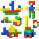 Colorful 3D Magnetic Learning Cubes – DIY Structural Cognitive Toys for Kids, Educational STEM Building Blocks for Boys & Girls