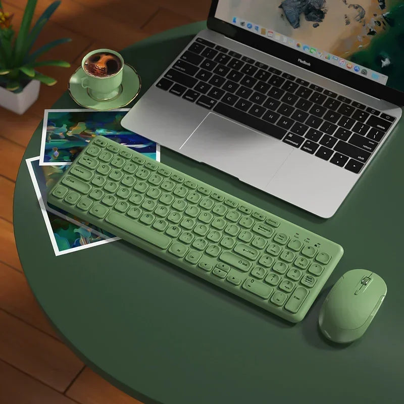 2.4G Wireless Gaming Keyboard and Mouse Combo – Portable Mini Keyboard with Silent Keys & Optical Mouse Kit for Laptop & PC