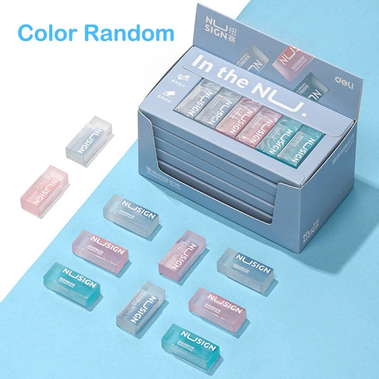 Soft Transparent Rubber Erasers – Solid Color Wipe-Clean Eraser for Students