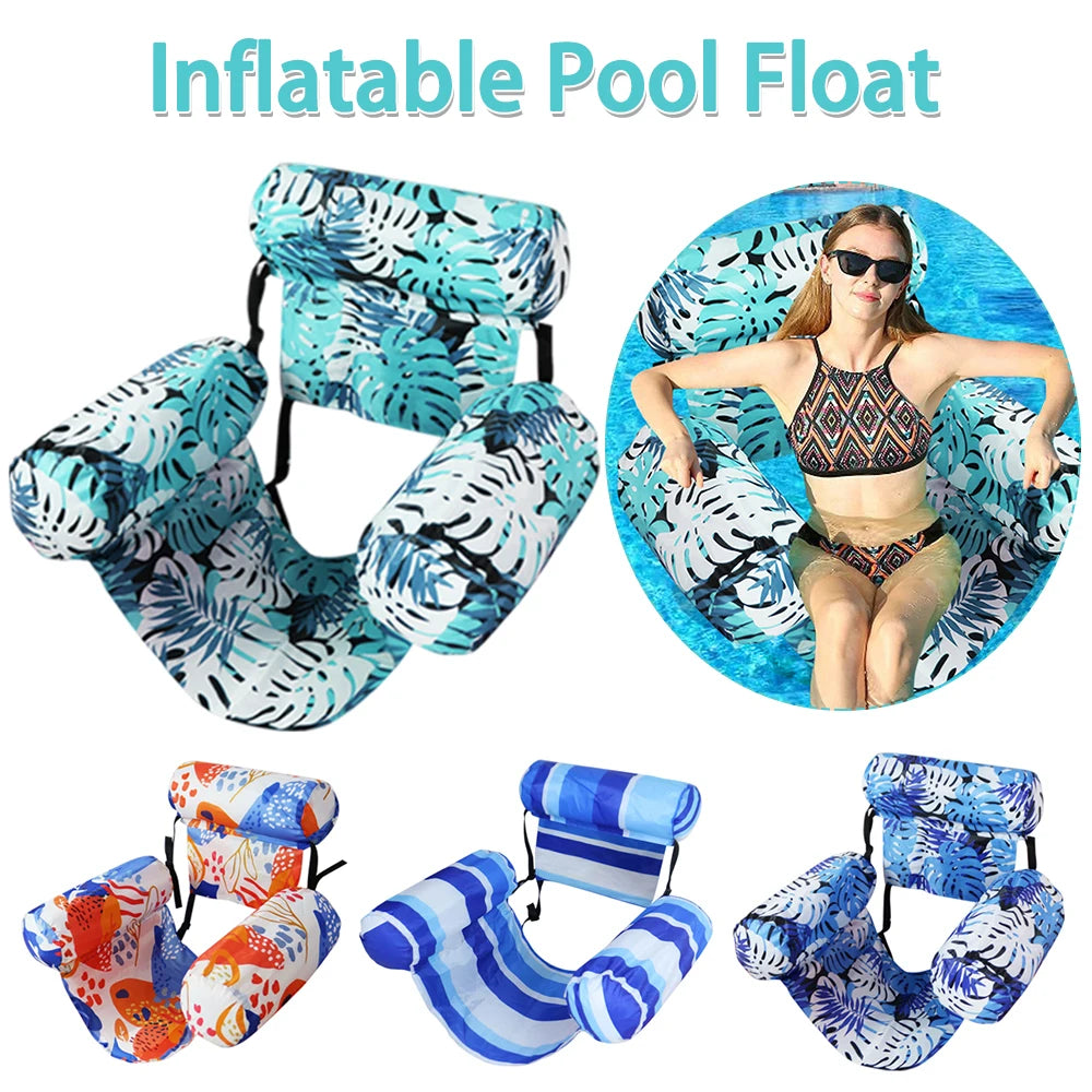 Inflatable Pool Float Lounger Chair – Floating Recliner with Armrest & Backrest for Pool, Lake & Beach