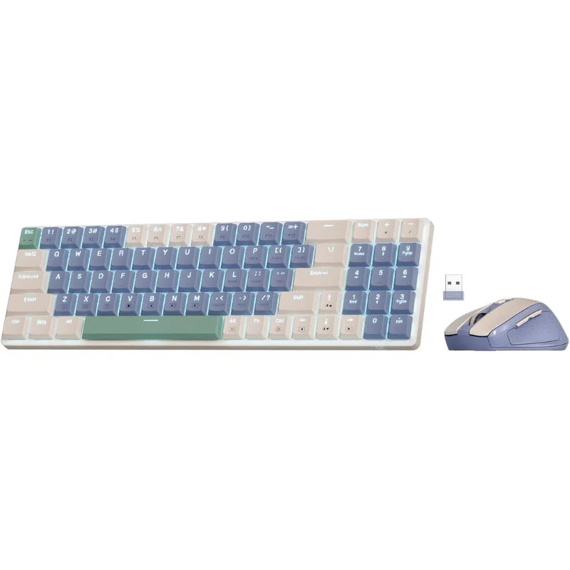 Redragon BS8772 Wireless Keyboard & Mouse Combo – 78-Key Low-Profile Mechanical Keyboard with 2.4GHz Wireless & 2400 DPI Ergonomic Mouse
