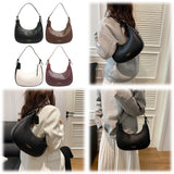 Women’s PU Leather Crescent Hobo Bag – Zipper Closure Shoulder Handbag with Inner Pocket for Work, Travel & Daily Style