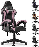 Ergonomic Gaming Chair with Footrest – Racing Style Computer Chair with Lumbar Support, Adjustable Height, Reclining Back & Headrest