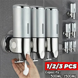 Wall-Mount Bathroom Liquid Soap Dispenser – Refillable Hand Sanitizer, Shampoo & Shower Gel Container