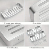 2-Pack Aluminium Tower Shower Caddy & Shelves Set with Hooks – Bathroom Storage Organizer