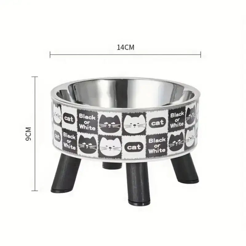 Elevated Stainless Steel Cat Bowl – Neck-Protection Design with Anti-Slip Base