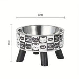 Elevated Stainless Steel Cat Bowl – Neck-Protection Design with Anti-Slip Base