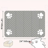 Pet Feeding Placemat – Waterproof Quick-Dry Mat with Rubber Backing for Dog & Cat Food and Water Bowls