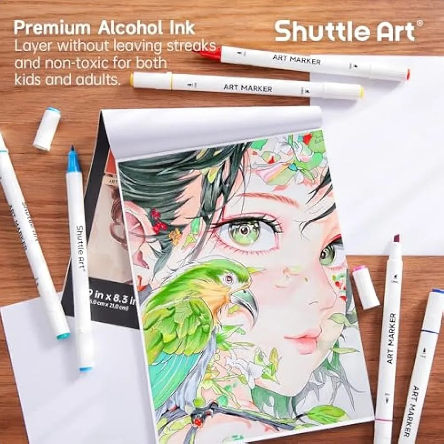 Dual Tip Art Markers – 30 Colors Permanent Alcohol-Based Pens for Sketching, Coloring & Illustration 🎨