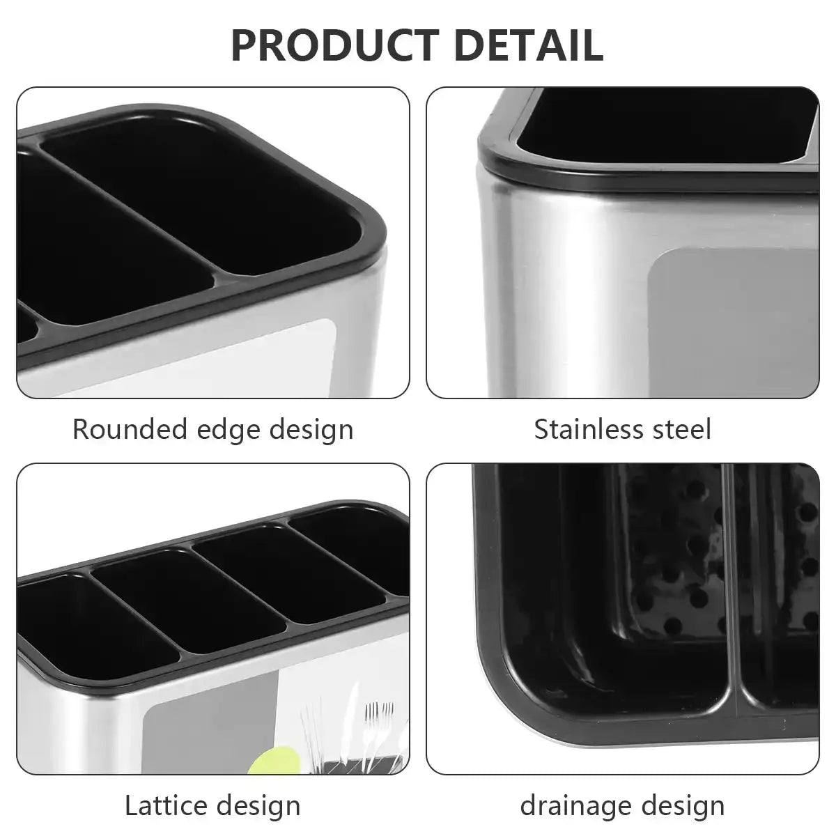 Premium Stainless Steel Utensil & Cutlery Holder – Large Capacity Countertop Organizer for Knives, Spoons & Forks 🥄🍴