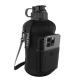 Half-Gallon / 68 oz Reusable Water Bottle with Neoprene Sleeve & Carry Strap – Large Capacity Portable Jug for Adults