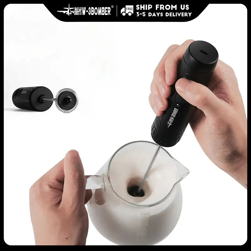 Electric Milk Frother – USB Rechargeable Handheld Milk & Coffee Foamer (High Speed)