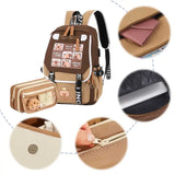 Capybara Flap Backpack with Pencil Case – Cute Nylon Animal Daypack for Teens