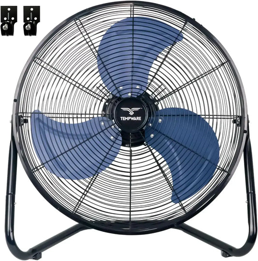 20-Inch High Velocity Industrial Floor Fan – Heavy Duty Metal Cradle Fan with 3 Speeds & 360° Tilt for Warehouse, Workshop & Home