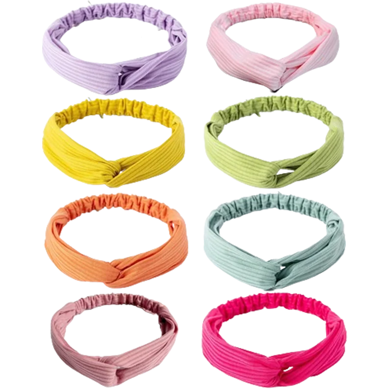 8-Piece Headband Set – Cross Knit Thread Hair Accessories for Face Wash, Yoga & Exercise 💆‍♀️🧘‍♀️