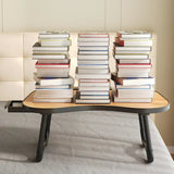 Foldable Bedside Laptop & Breakfast Tray Table – Bed Desk with Cup-Holder & Side Drawer for Laptop/Desktop Use