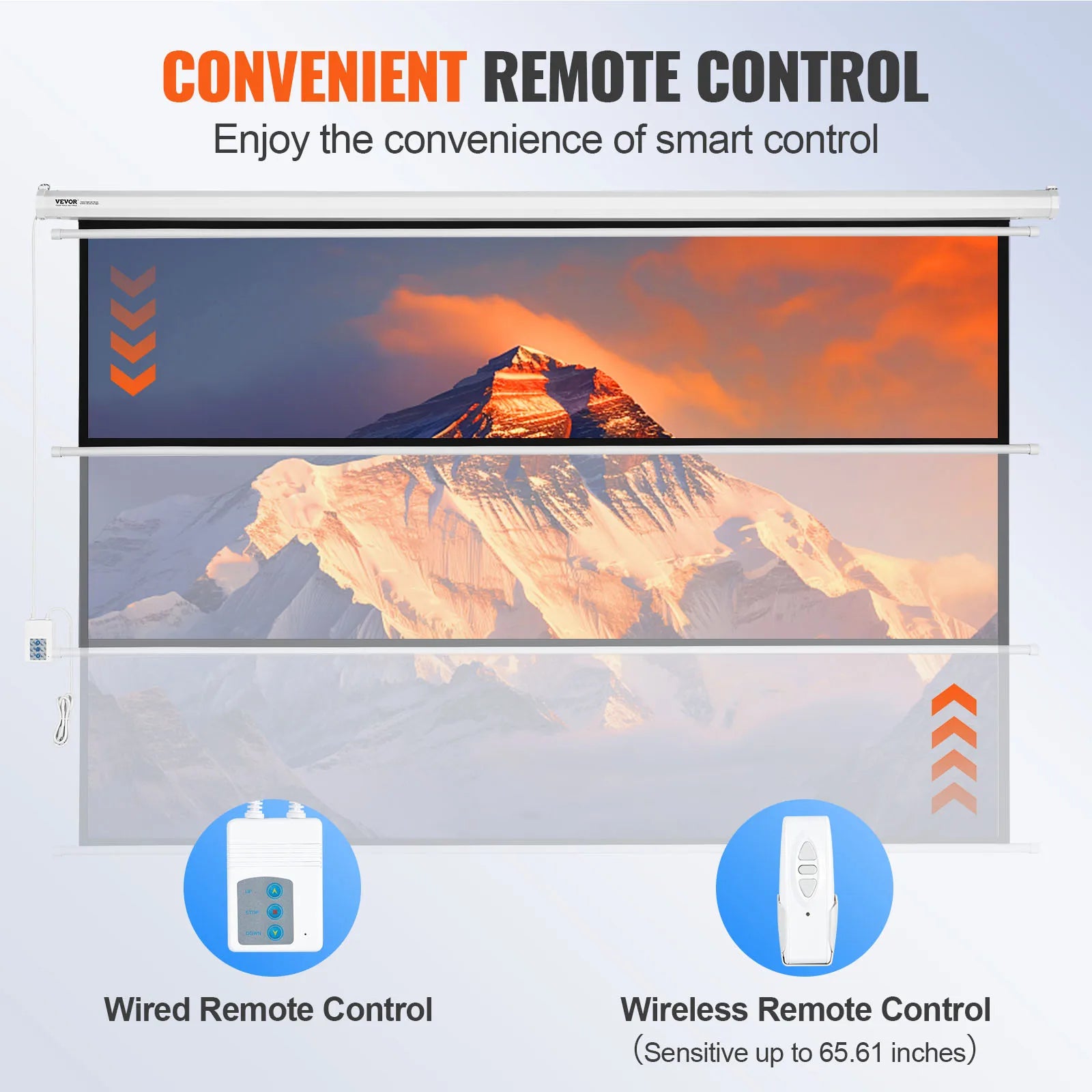 SucceBuy Electric Motorized Projector Screen – 100″ 16:9 Wall-Mounted HD Screen for 4K/1080p Home Theater