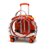 Pet Trolley Case with Clear Ventilation Holes – Silent Wheels, Portable Travel Backpack Carrier for Cats & Dogs