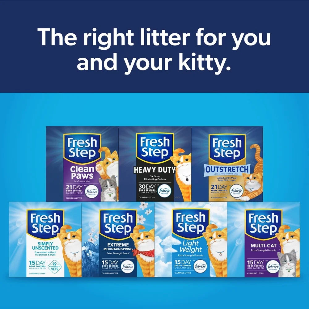 Heavy Duty Clumping Cat Litter – 30-Day Odor Control with Febreze Freshness, Low Dust, 3X Carbon Odor-Eliminating Formula