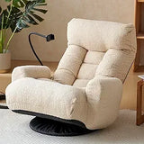 360° Swivel Gaming Floor Chair – 5-Position Adjustable Folding Sofa Chair with Armrests, Cushion & Phone Holder for Indoor Use
