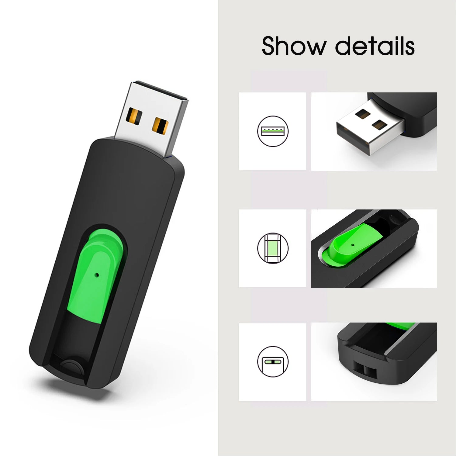 KOOTION U200 5-Pack USB Flash Drives – Color Pen Drives Waterproof Memory Sticks 64GB/32GB/16GB/4GB/2GB/1GB