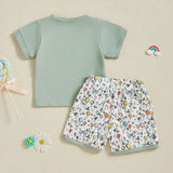 Duck Embroidered Short-Sleeve T-Shirt & Elastic Waist Shorts 2-Piece Set for Toddler Boys (Ages 3-7)