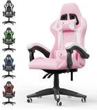 Ergonomic Gaming Chair with Footrest – Racing Style Computer Chair with Lumbar Support, Adjustable Height, Reclining Back & Headrest