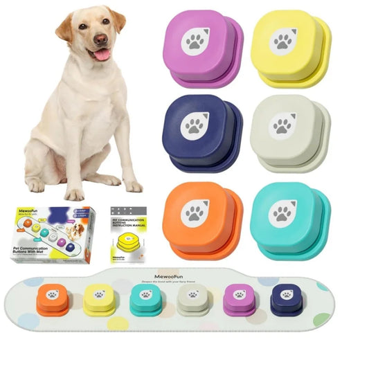 Mewoofun Voice Recording Button – Interactive Talking Pet Training Buzzer with Mat