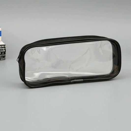 Transparent Large Capacity Pencil Case – Simple Zipper Pen Pouch for School & Office