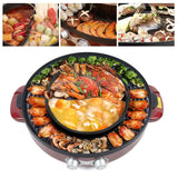 2200W 2-in-1 Electric Smokeless Grill & Hot Pot – Portable BBQ Grill and Shabu Split Pot, Multifunction Barbecue Pan (110V)